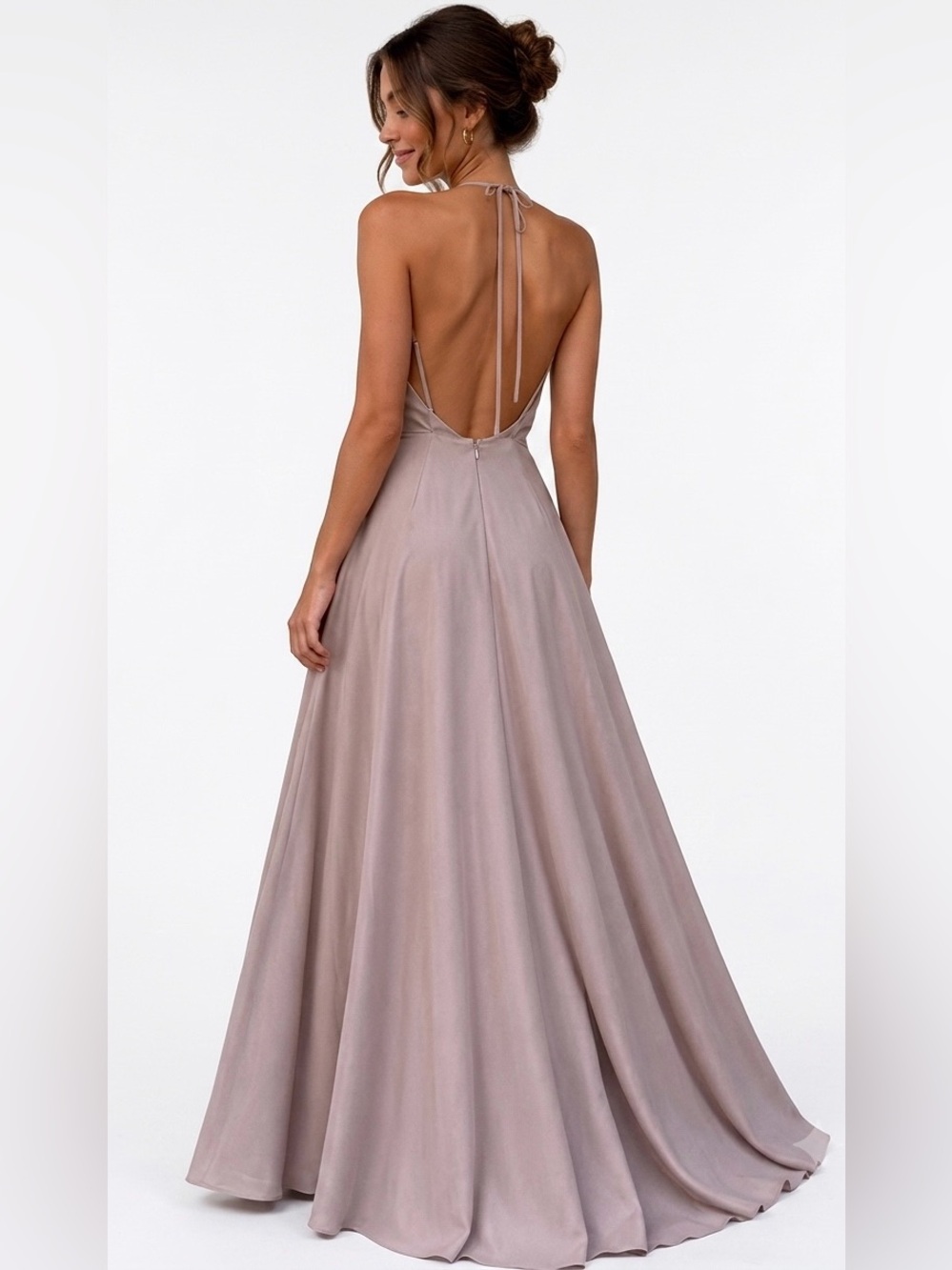 Reformation Inka Maxi Dress Blush Pink Nude High Neck Crepe Size 0 NWT
